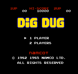 打空气（Dig Dug）实际运行的启动画面