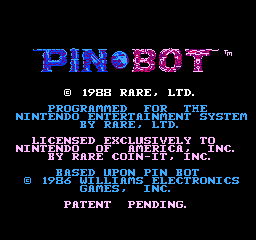 星际弹珠台(PINBOT)实际运行的启动画面